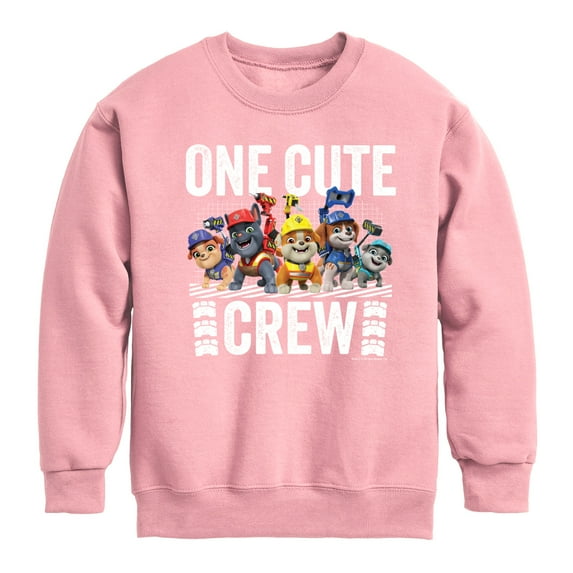 Paw Patrol - Rubble & Crew - One Cute Crew - Toddler & Youth Crewneck Fleece Sweatshirt
