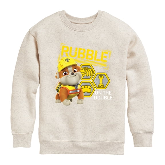 Paw Patrol - Rubble & Crew - Rubble On the Double - Toddler & Youth Crewneck Fleece Sweatshirt