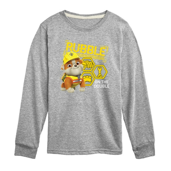 Paw Patrol - Rubble & Crew - Rubble On the Double - Toddler & Youth Long Sleeve Graphic T-Shirt