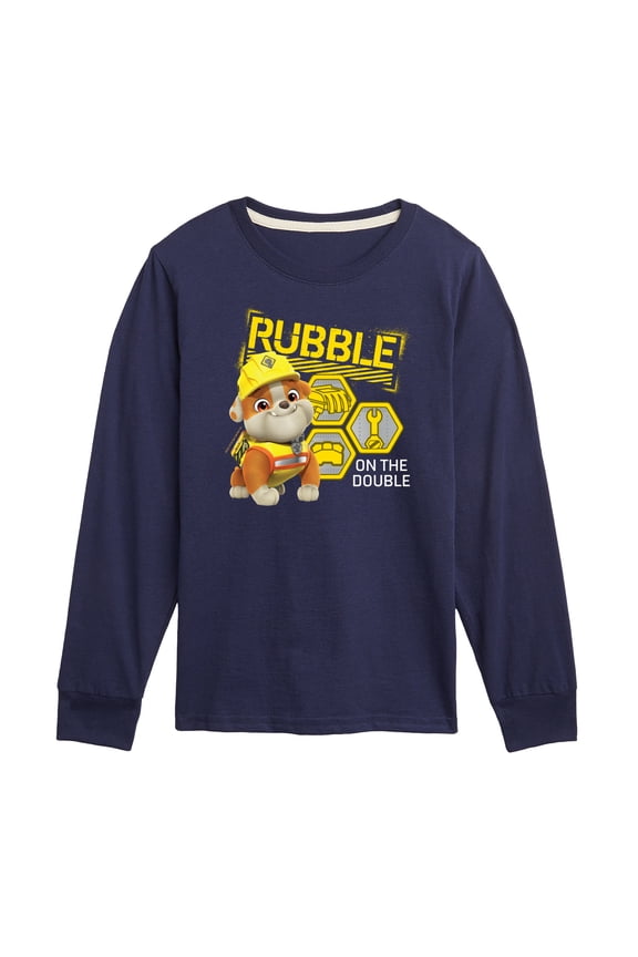 - Rubble & Crew - Rubble On the Double - Toddler & Youth Long Sleeve Graphic T-Shirt