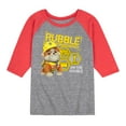 thumbnail image 1 of Paw Patrol - Rubble & Crew - Rubble On the Double - Toddler & Youth Raglan Graphic T-Shirt, 1 of 7