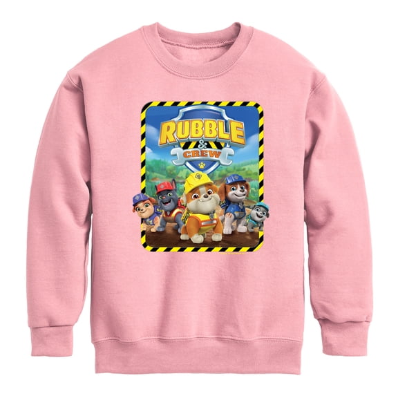Paw Patrol - Rubble & Crew - Toddler & Youth Crewneck Fleece Sweatshirt