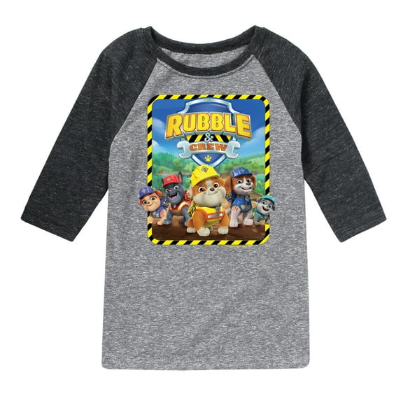 Paw Patrol - Rubble & Crew - Toddler & Youth Raglan Graphic T-Shirt