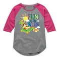 thumbnail image 1 of Paw Patrol - Rubble Fun In The Sun - Toddler & Youth Girls Raglan Graphic T-Shirt, 1 of 6