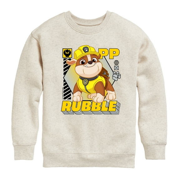 Paw Patrol - Rubble Graphic - Toddler & Youth Crewneck Fleece Sweatshirt