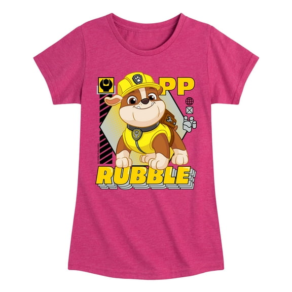 Paw Patrol - Rubble Graphic - Toddler & Youth Girls Short Sleeve Graphic T-Shirt