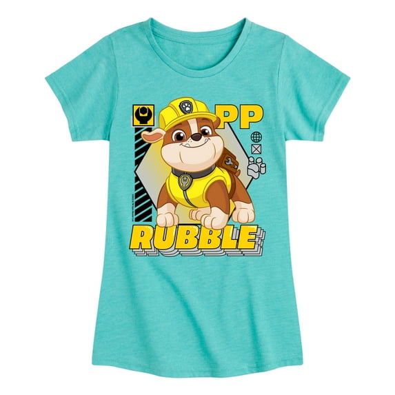 Paw Patrol - Rubble Graphic - Toddler & Youth Girls Short Sleeve Graphic T-Shirt
