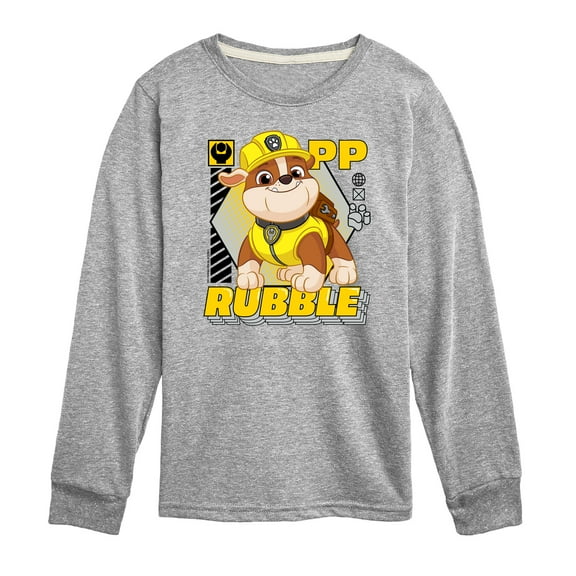 Paw Patrol - Rubble Graphic - Toddler & Youth Long Sleeve Graphic T-Shirt