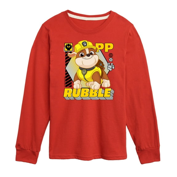 Paw Patrol - Rubble Graphic - Toddler & Youth Long Sleeve Graphic T-Shirt