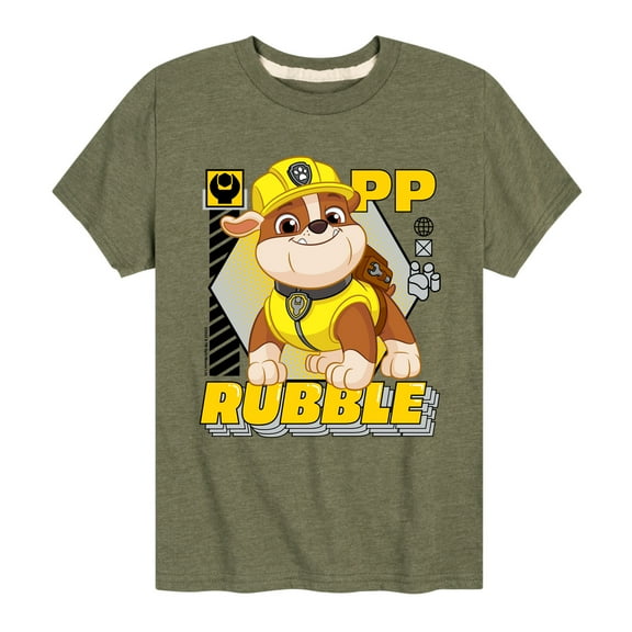 Paw Patrol - Rubble Graphic - Toddler & Youth Short Sleeve Graphic T-Shirt