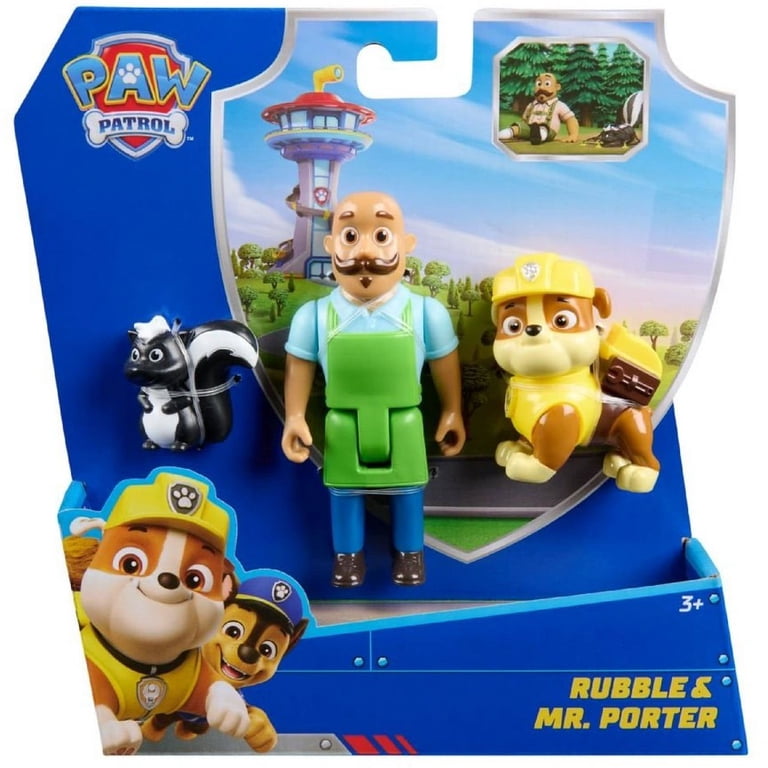 Paw Patrol Rubble & Mr. Porter Figure 3-Pack (with Skunk