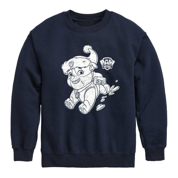 Paw Patrol - Rubble Santa Hat - Toddler And Youth Crewneck Fleece Sweatshirt