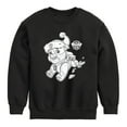 thumbnail image 1 of Paw Patrol - Rubble Santa Hat - Toddler And Youth Crewneck Fleece Sweatshirt, 1 of 6