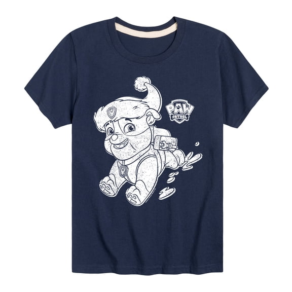 Paw Patrol - Rubble Santa Hat - Toddler And Youth Short Sleeve Graphic T-Shirt