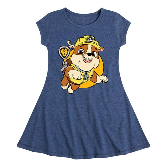 Paw Patrol - Rubble Sketch - Toddler & Youth Girls Fit & Flare Dress