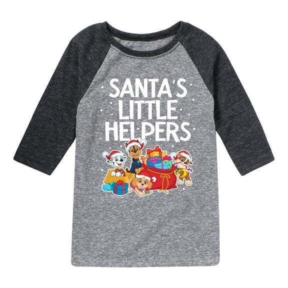 Paw Patrol - Santas Little Helpers - Toddler And Youth Raglan Graphic T-Shirt
