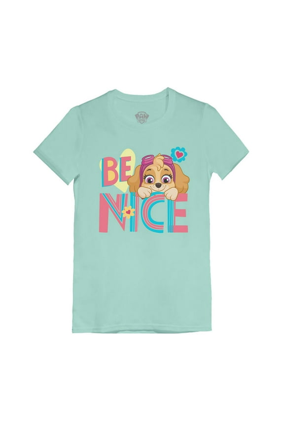 Paw Patrol Shirt Toddler Girls Skye Everest Nickelodeon Shirt Be Nice Chill Blue 2T