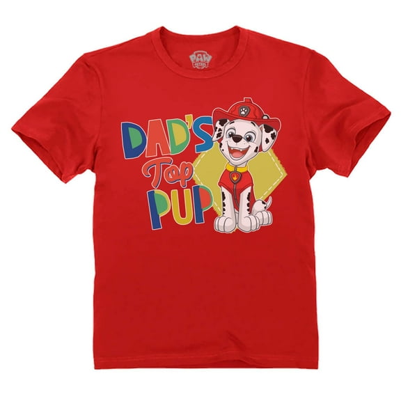 Paw Patrol Shirt for Boys - I Love My Dad Father's Day Toddler Kids Shirts - Cute and Comfy Paw Patrol Tee - Ideal Gift for Little Boys to Show Dad Love - Red - Great for Birthdays