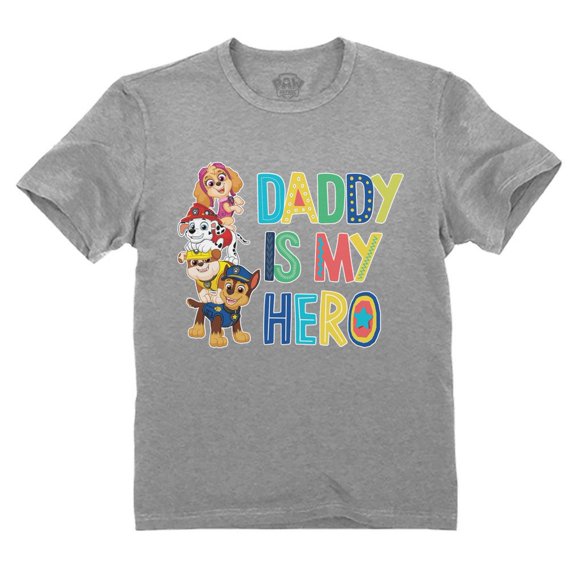 Paw Patrol Shirt for Boys - I Love My Dad Father's Day Toddler Kids Shirts - Cute and Comfortable Paw Patrol Tee for Boys - Ideal Gift for Little Boys to Show Dad Love - Gray - Great for Holidays