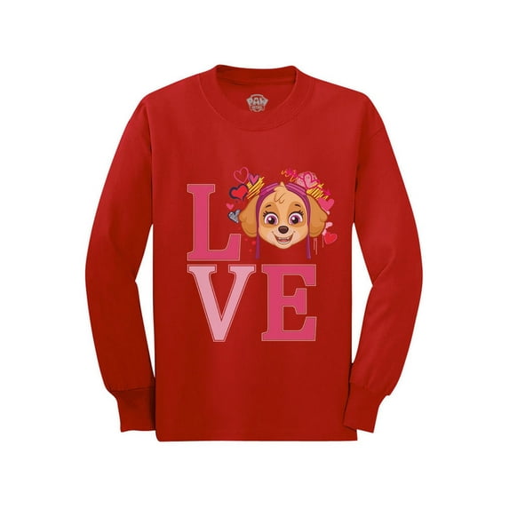 Paw Patrol Shirts for Boys Girls Clothes Toddler Kids Long sleeve T-Shirt Red 5T