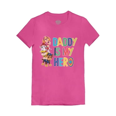 Paw Patrol Shirts for Girls - I Love My Daddy Father's Day Kids Shirt - Adorable Paw Patrol Tee for Little Girls - Ideal Father's Day Gift - Available in Various Sizes - Great for Birthdays, Holidays