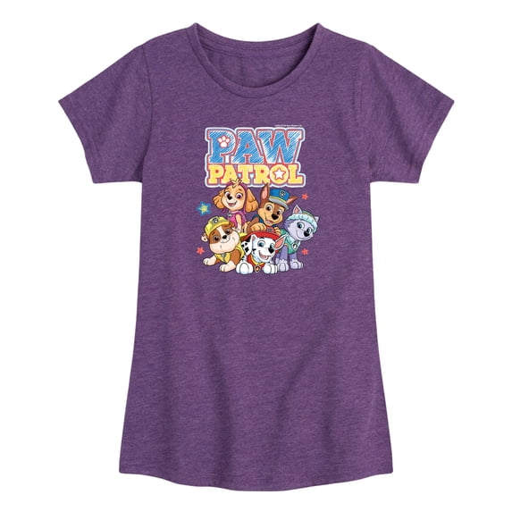 Paw Patrol - Sketch Character Group - Toddler Girls Fitted Short Sleeve T-Shirt