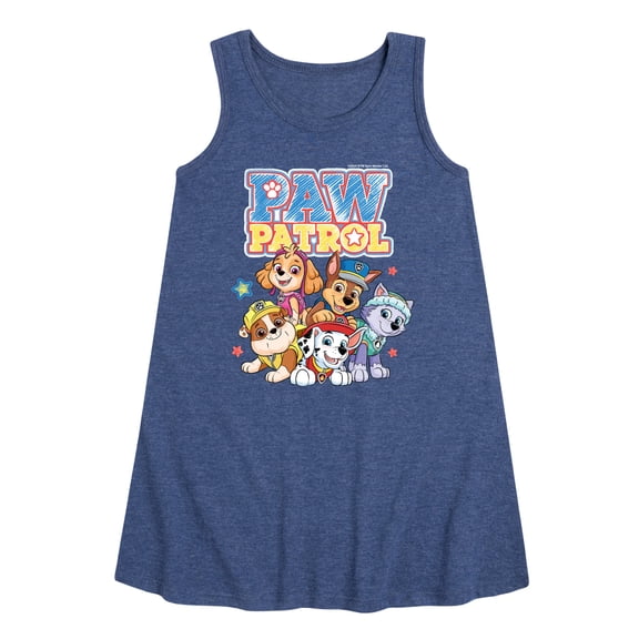 Paw Patrol - Sketch Character Group - Toddler & Youth Girls A-line Dress