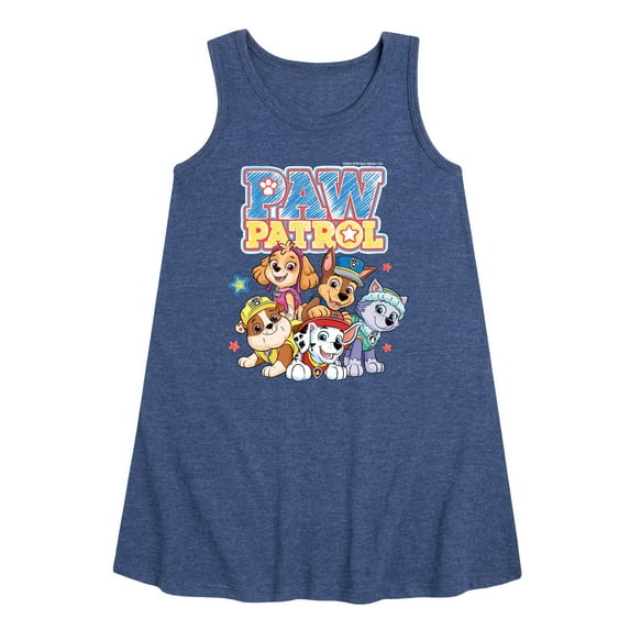 Paw Patrol - Sketch Character Group - Toddler & Youth Girls A-line Dress