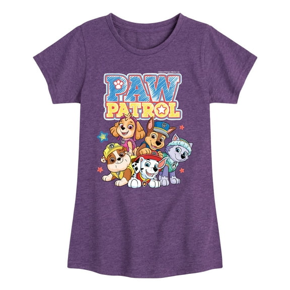 Paw Patrol - Sketch Character Group - Toddler & Youth Girls Short Sleeve Graphic T-Shirt