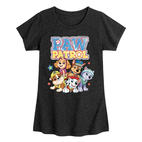 Paw Patrol - Sketch Character Group - Toddler & Youth Girls Short Sleeve Graphic T-Shirt