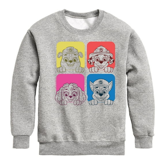 Paw Patrol - Sketch Grid - Toddler & Youth Crewneck Fleece Sweatshirt