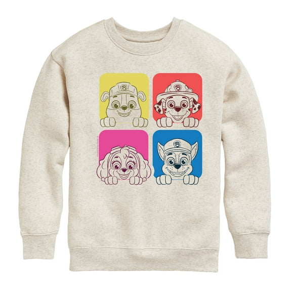 Paw Patrol - Sketch Grid - Toddler & Youth Crewneck Fleece Sweatshirt