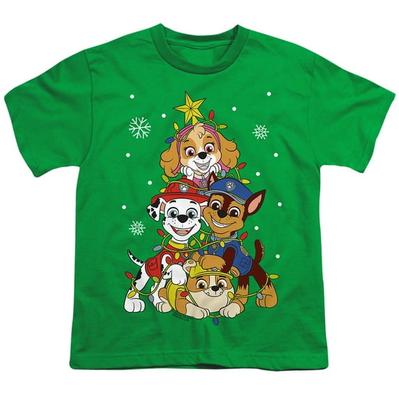 Paw Patrol Sky Chase Christmas Tree Kids T Shirtfor Youth Toddler Boys and Girls