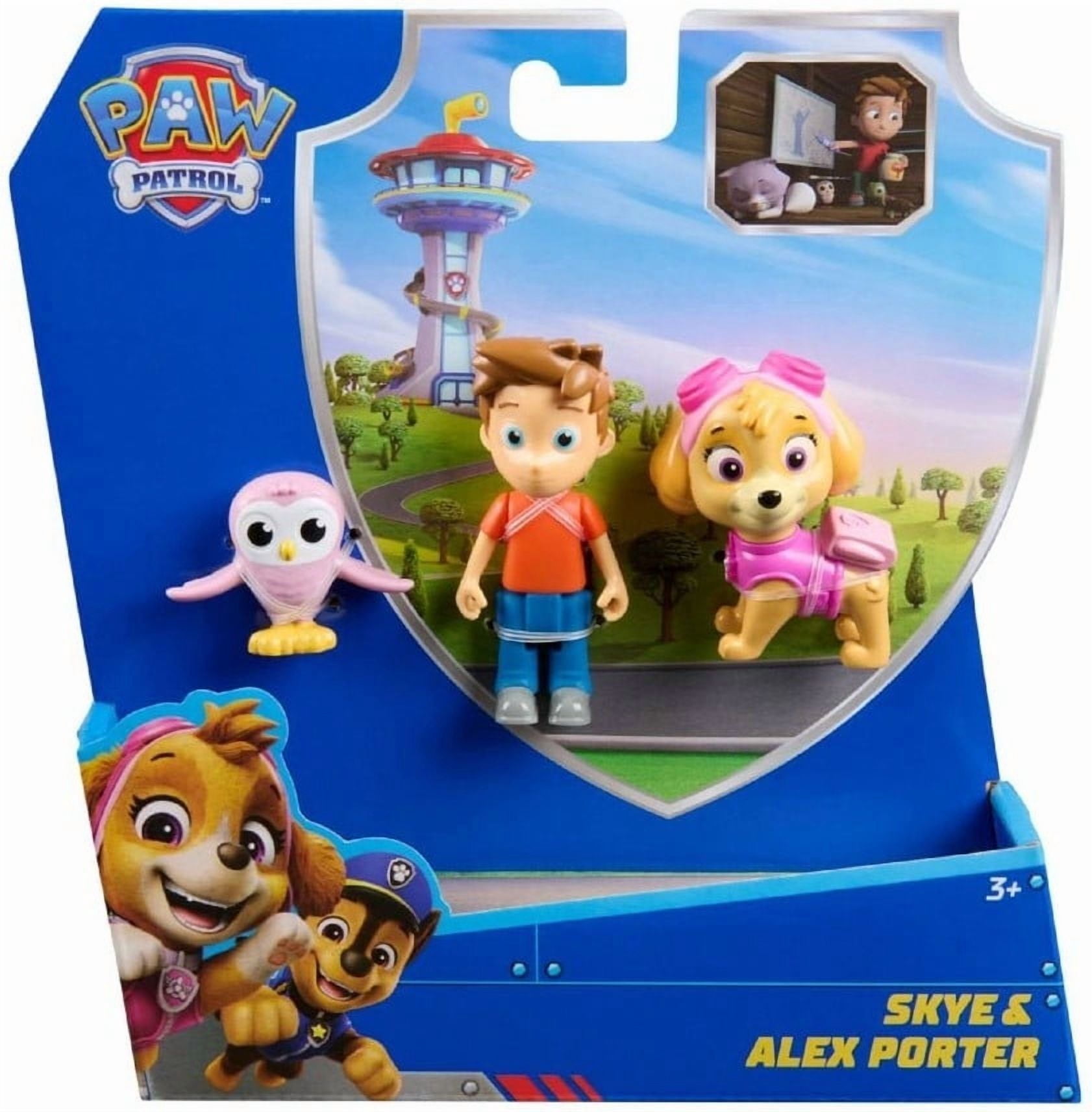 Paw Patrol Skye & Alex Porter Figure Pack with Lil Hootie Toy Figure ...