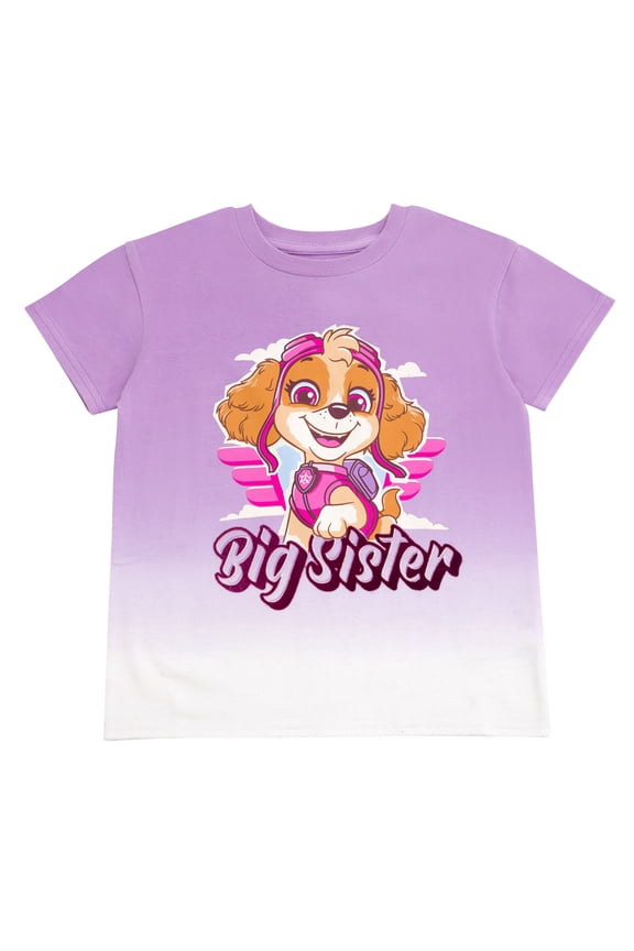 Skye Big Sister Drop Shoulder T-Shirt Toddler to Big Kid