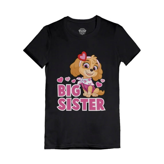Paw Patrol Skye Big Sister Shirt Outfit Gift Toddler Kids Girls' Fitted T-Shirt 2T Black