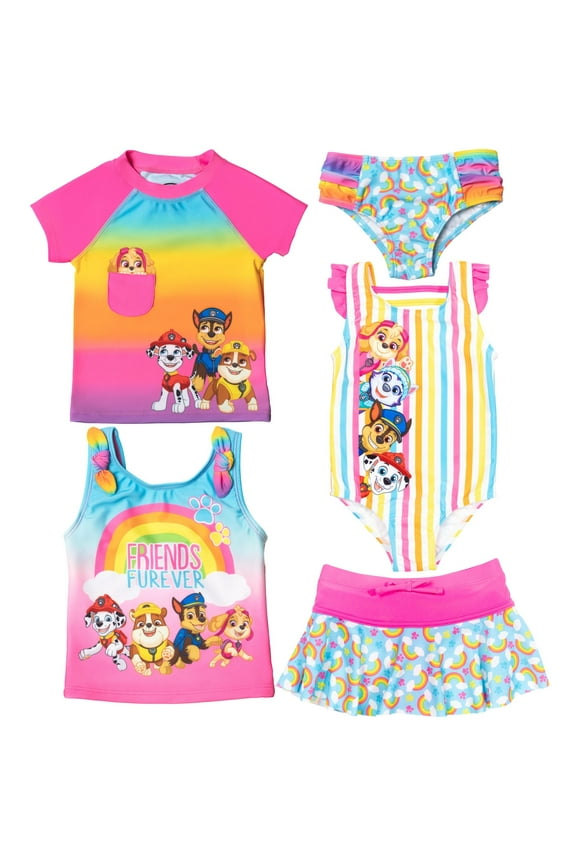 Skye Chase Marshall Bathing Suit Rash Guard Tankini Polyester And Spandex, Swim Set (3T)