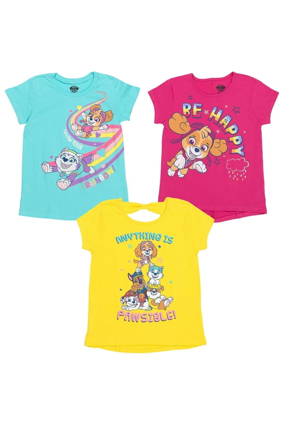 Skye Chase Marshall Big Girls 3 Pack T-Shirts Toddler to Big Kid