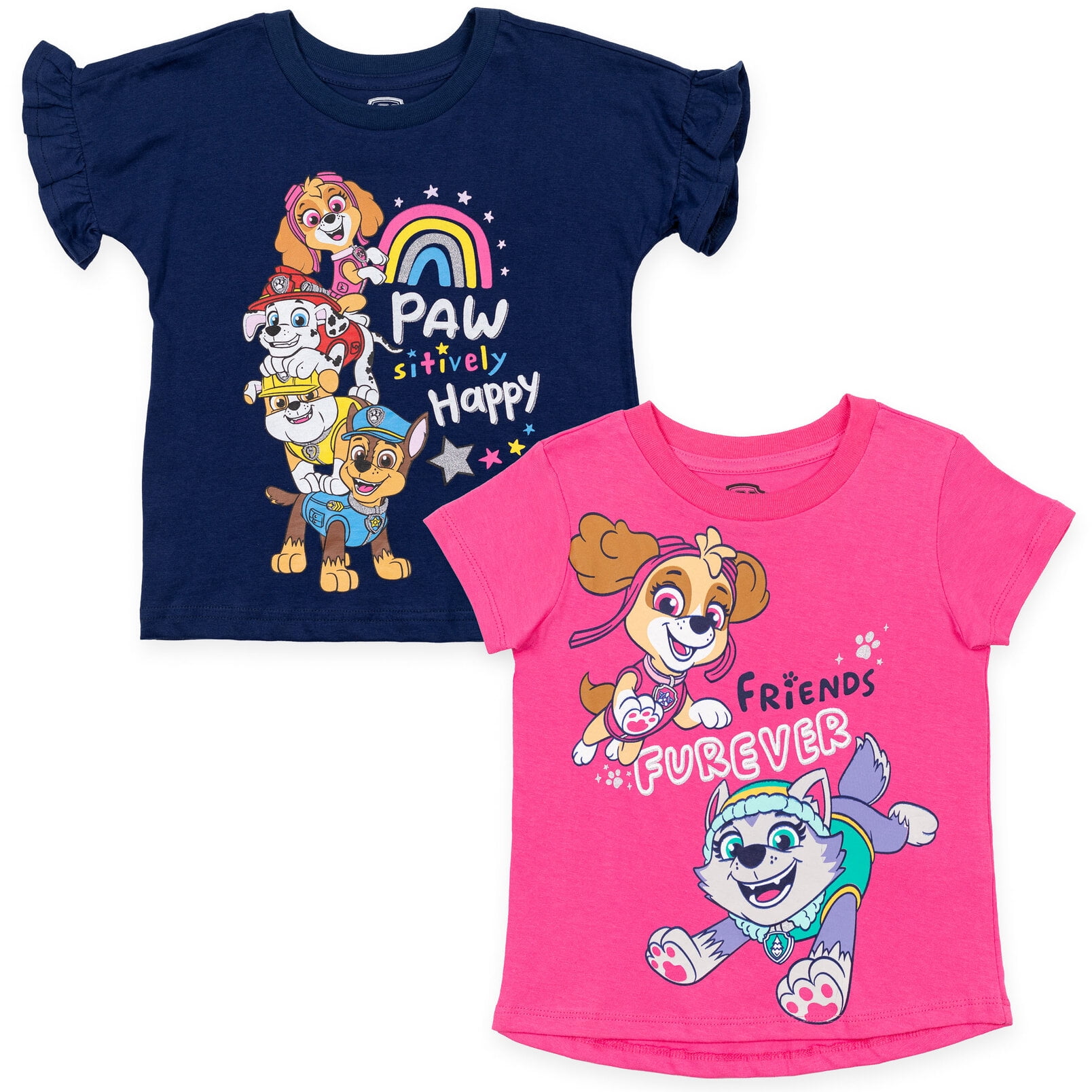 Maglietta PAW PATROL Ragazza Rosa – Con Chase, Everest, Marshall, Skye E Rubble 82240