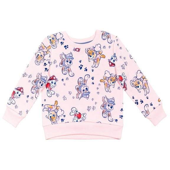Paw Patrol Skye Chase Marshall Little Girls French Terry Sweatshirt Toddler to Big Kid