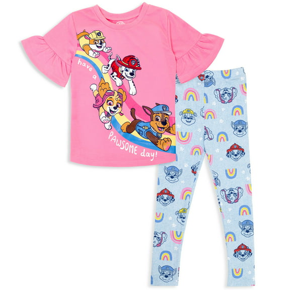 Paw Patrol Skye Chase Marshall Little Girls T-Shirt and Leggings Outfit Set Toddler to Big Kid