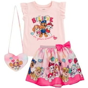 Paw Patrol Skye Chase Marshall Tank Top Skirt and Bag 3 Piece Outfit Set Toddler to Big Kid