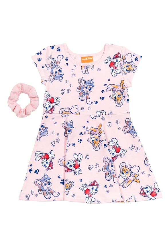 Skye Chase Marshall Toddler Girls Skater Dress and Scrunchie Toddler to Big Kid