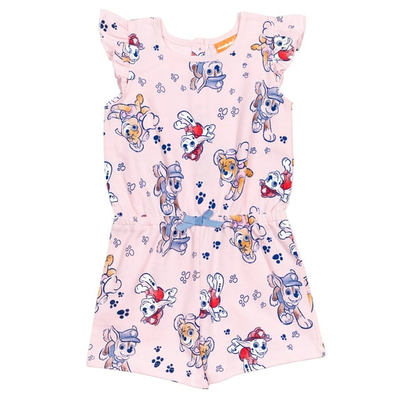 Paw Patrol Skye Chase Marshall Toddler Girls Sleeveless Romper Toddler to Big Kid