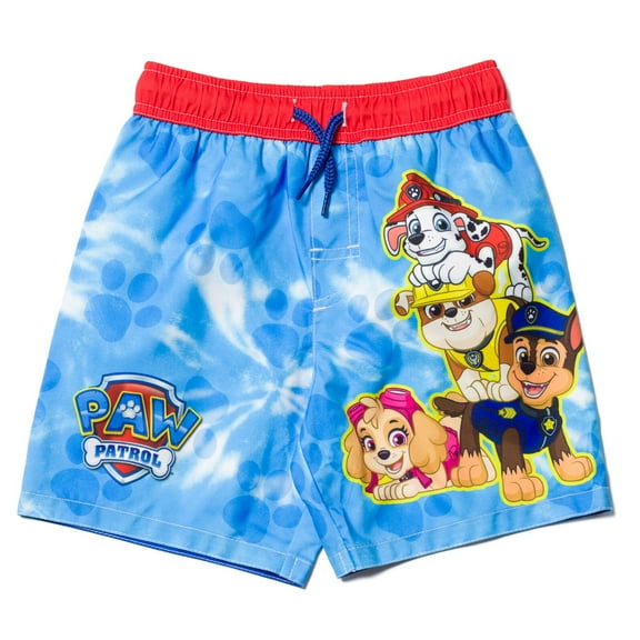 Paw Patrol Skye Chase Marshall UPF 50+ Swim Trunks Tie Dye Toddler to Little Kid