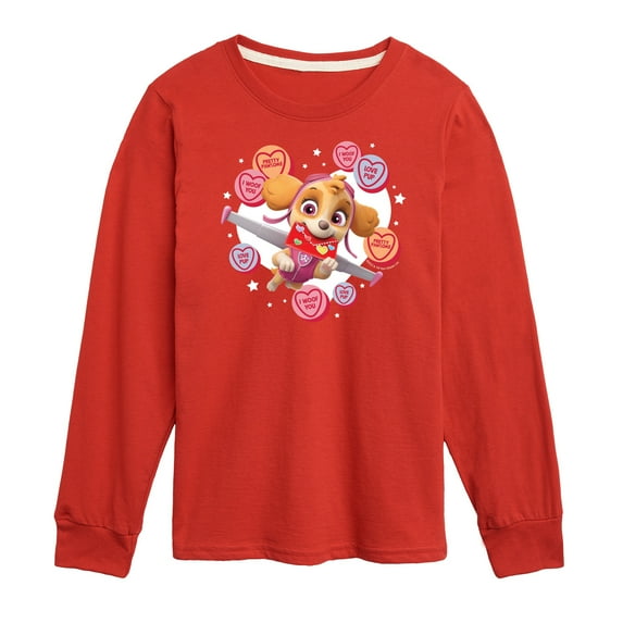 Paw Patrol - Skye Conversation Hearts - Toddler And Youth Long Sleeve Graphic T-Shirt