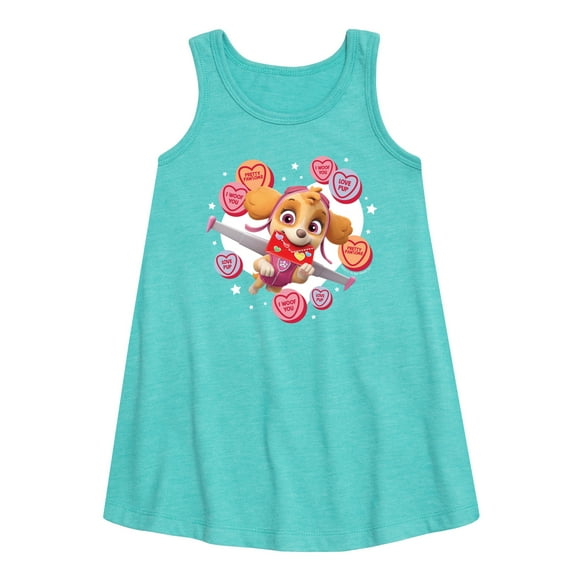 Paw Patrol - Skye Conversation Hearts - Toddler and Youth Girls A-line Dress