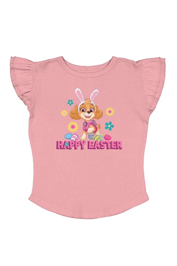Paw Patrol Skye Easter Bunny Ruffle Sleeve Toddler Girls Ruffle Sleeve Top 4T Mauvelous