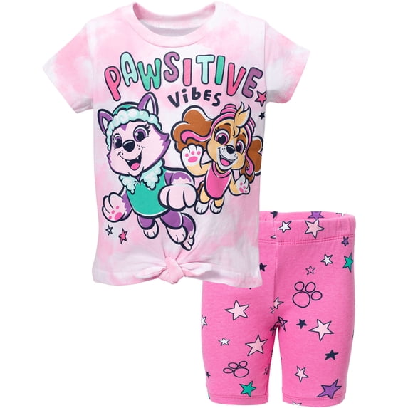 Paw Patrol Skye Everest Big Girls T-Shirt and Bike Shorts Outfit Set Toddler to Big Kid