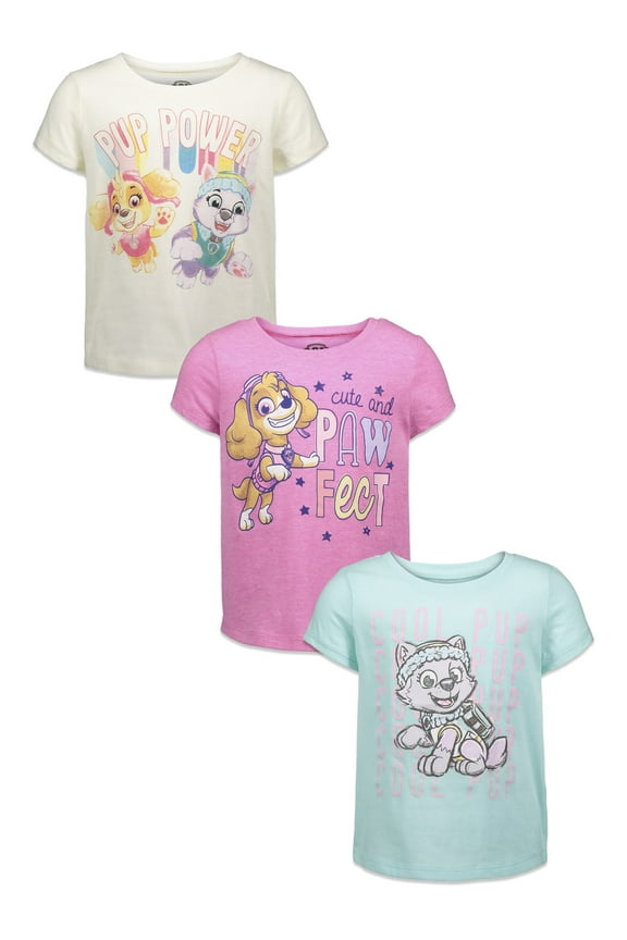 Paw Patrol Skye Everest Little Girls 3 Pack T-Shirts Toddler to Little Kid